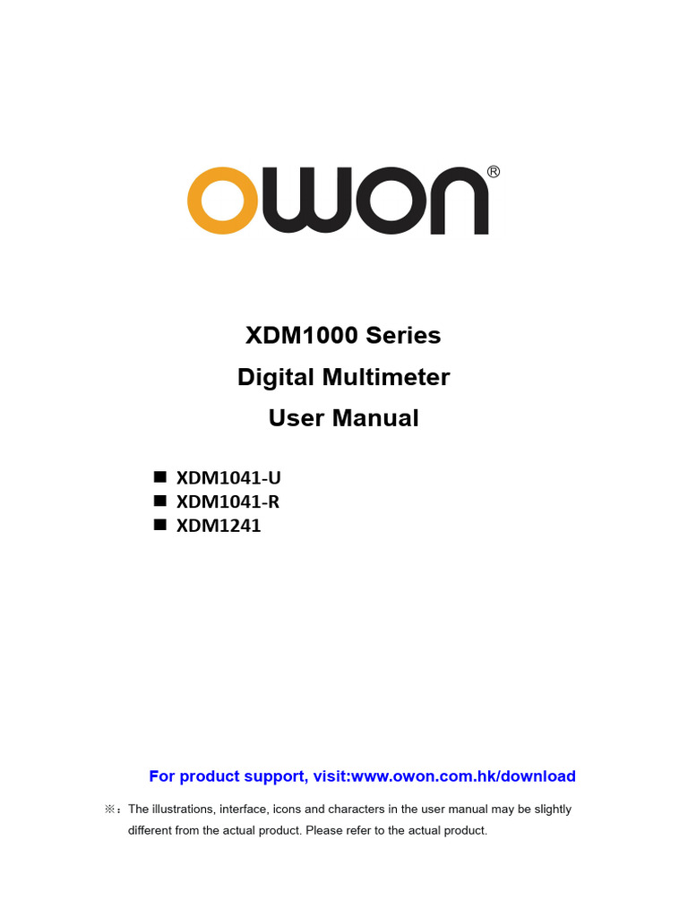 OWON - XDM1000 - Digital Multimeter - USER - MANUAL | PDF | Power ...