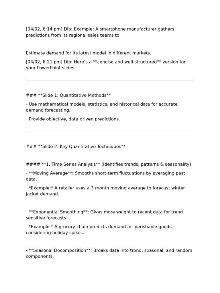 Demand Forecasting Techniques Explained | PDF