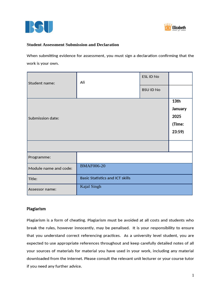 Student Assessment Declaration Guide | PDF | Educational Technology ...