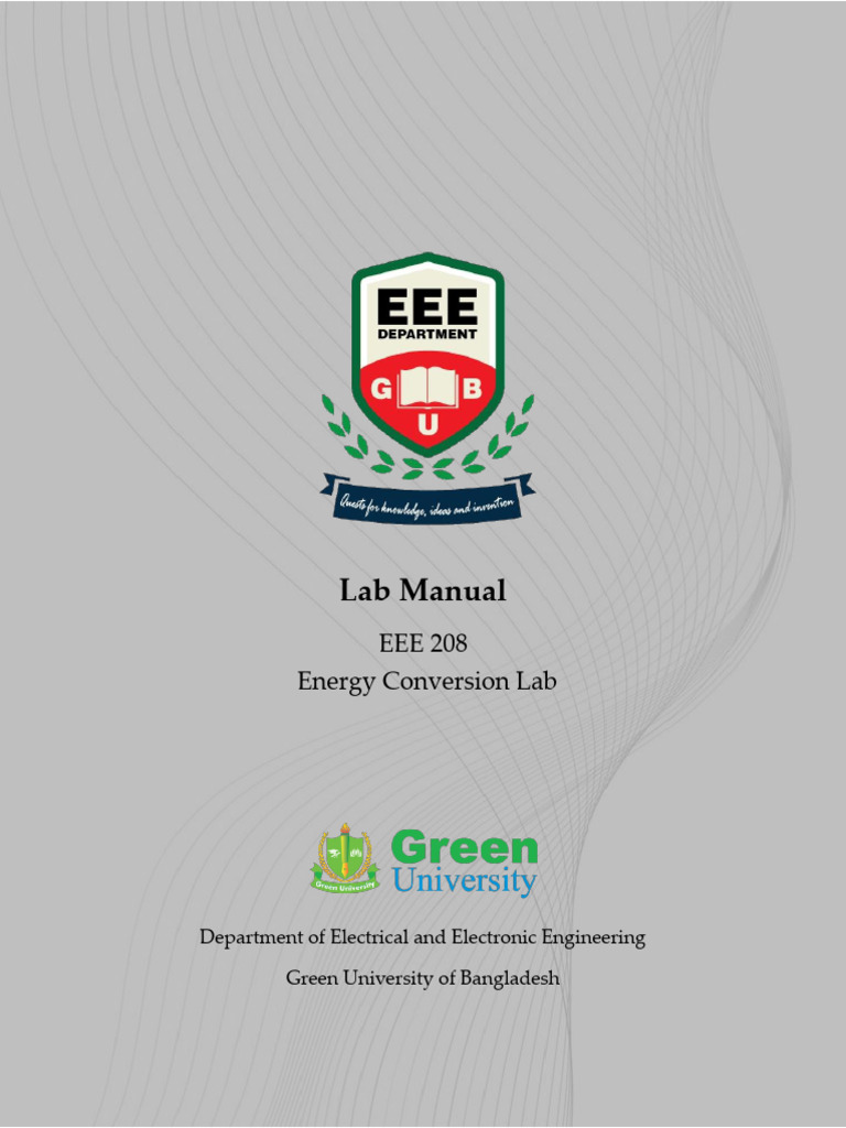 Energy Conversion Lab Manual EEE 208 | PDF | Transformer | Electric Motor