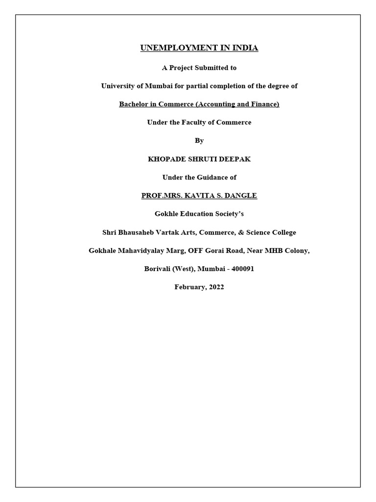 Unemployment Challenges in India | PDF | Unemployment | Business Cycle