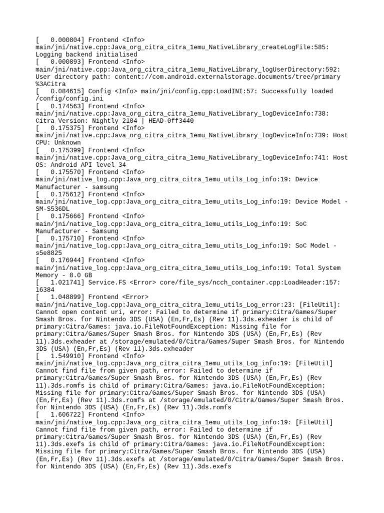 Citra Emulator Log Analysis for Android | PDF | Computing | Computer ...