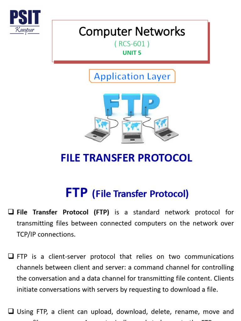 Unit 5 - Part 3 - Copmuter - Network Sem 6 | PDF | File Transfer ...