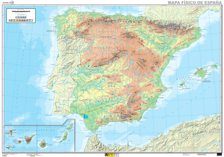 Espana Mapa Fisico de Espana 1 1.125.000 2015 Mapa 16134 Spa | PDF