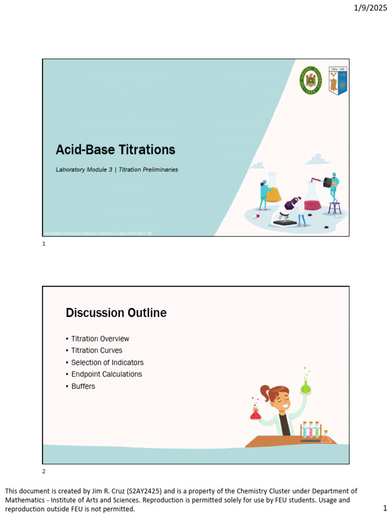 Laboratory+Module+3+ +acid Base+Titrations | PDF | Titration | Chemistry
