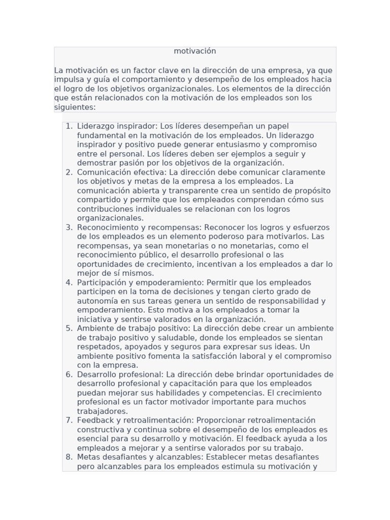 Claves para Motivar Empleados en Empresas | PDF | Motivación | Motivacional
