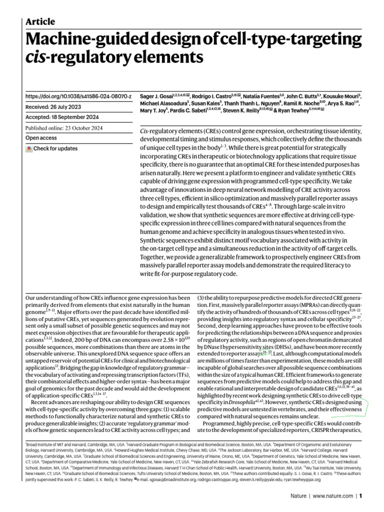 Engineering Cell-Type-Specific CREs | PDF | Dna Sequencing | Biochemistry