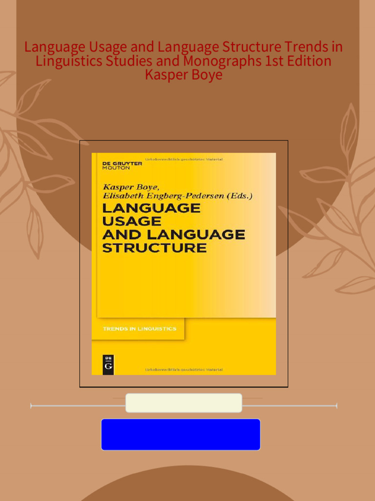 Language Usage and Language Structure Trends in Linguistics Studies and ...