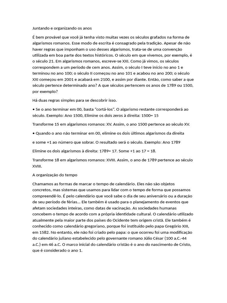 Juntando e Organizando Os Anos | PDF | Calendário | Anno Domini