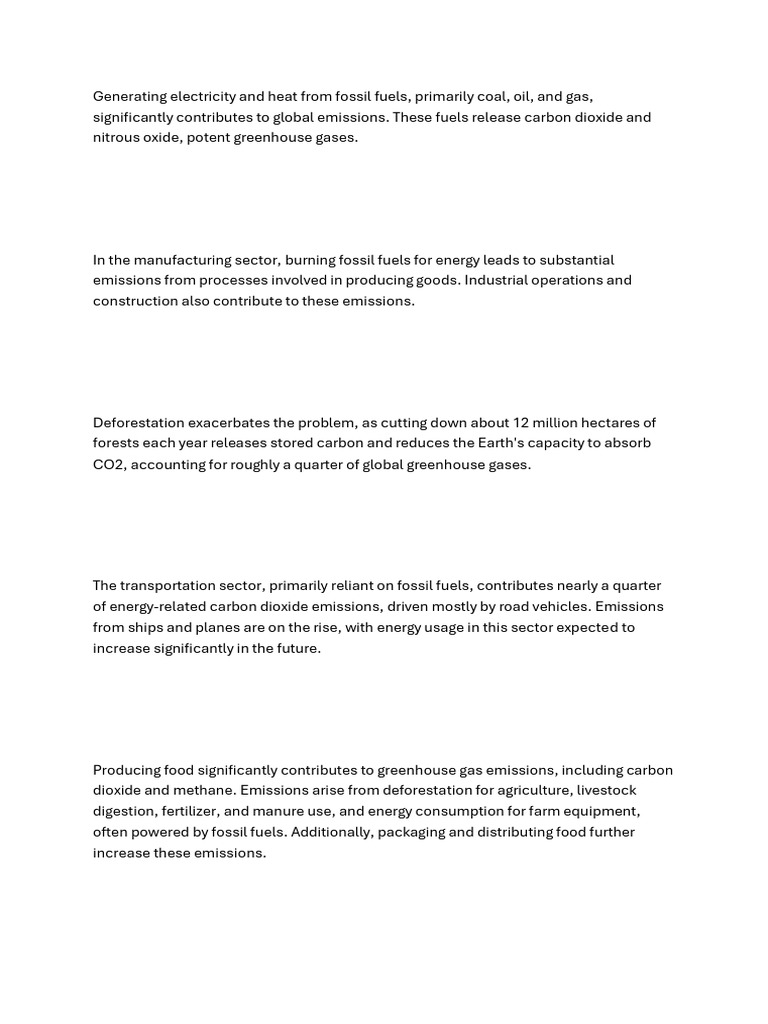 Impact of Fossil Fuels on Emissions | PDF