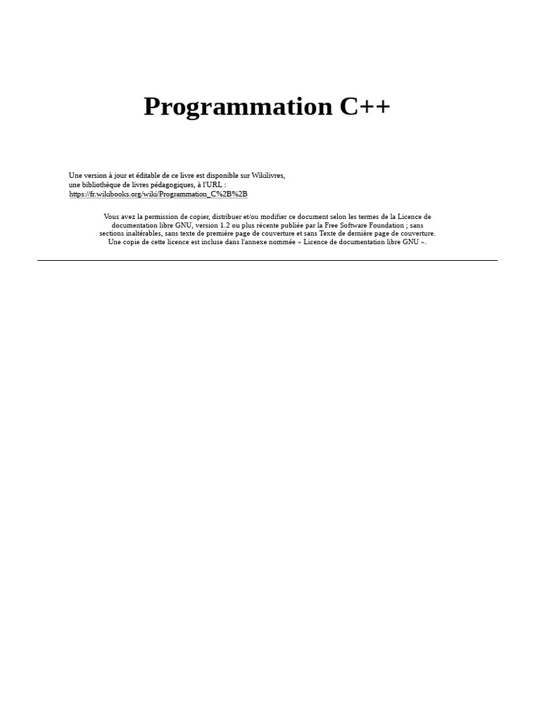 Introduction à la Programmation C++ | PDF | Environnement de ...
