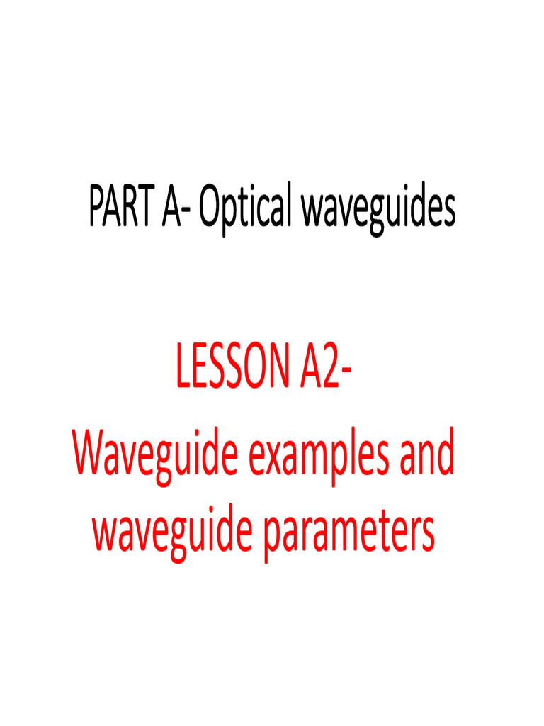 Waveguide Parameters and Examples | PDF | Optical Fiber | Dispersion ...