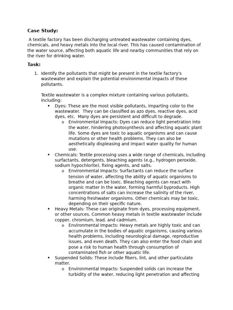 Case Study | PDF | Sewage Treatment | Water Pollution