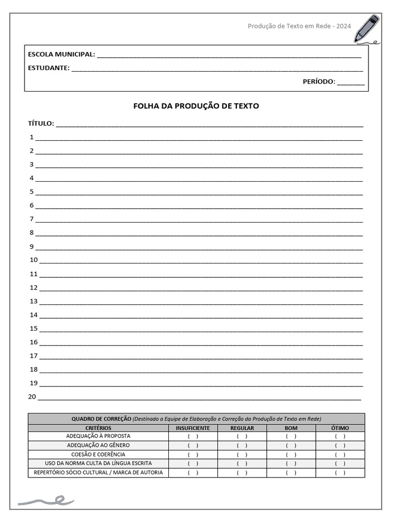Produção de Texto em Rede 2024 | PDF