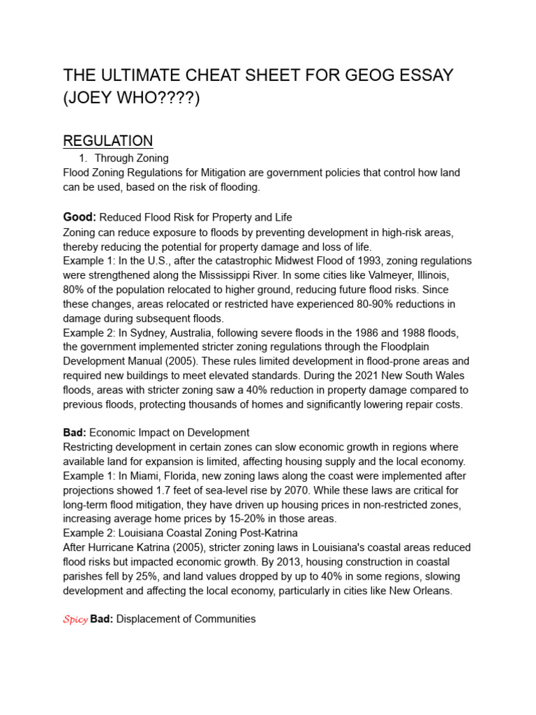 THE ULTIMATE CHEAT SHEET FOR GEOG ESSAY PDF Flood Levee(02)