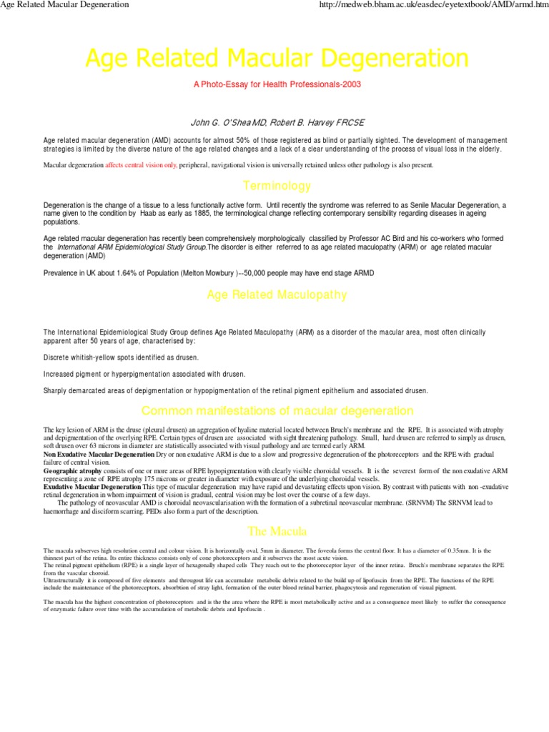 Understanding Age-Related Macular Degeneration | PDF | Retina ...