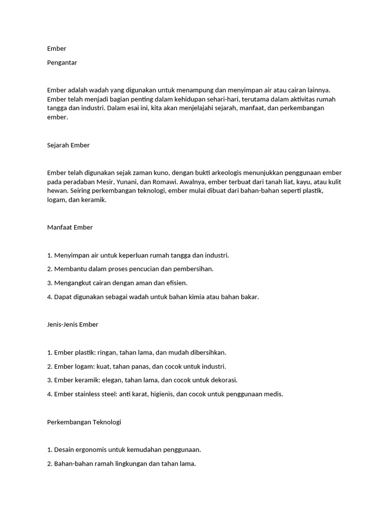 Kegunaan Ember dalam Kehidupan Sehari-hari | PDF