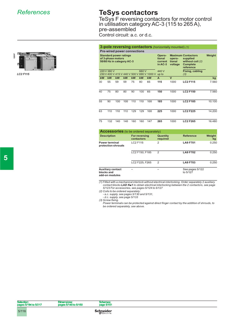 TeSys Contactor Specifications Guide | PDF | Mechanical Engineering ...