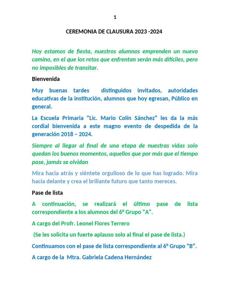 Clausura Escolar 2023-2024 en México | PDF