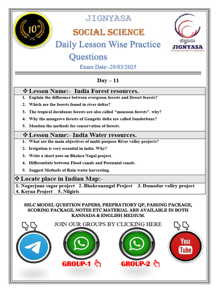 Daily Social Science Practice Questions | PDF