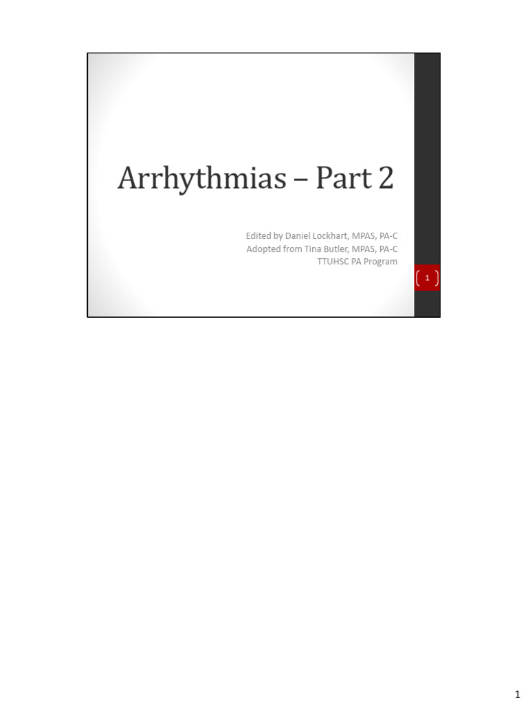 Arrhythmias+Part+2 | PDF | Artificial Cardiac Pacemaker | Diseases And ...