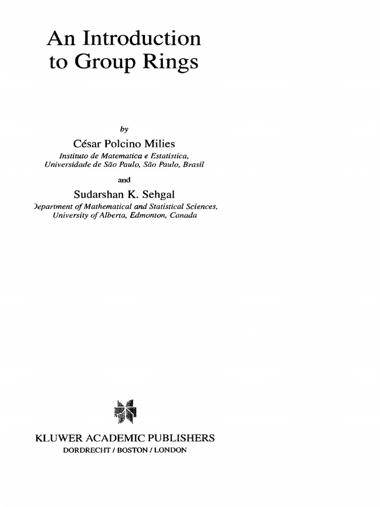 Algebra y Aplicaciones Cesar Polcino Milies, S.K. Sehgal - An ...