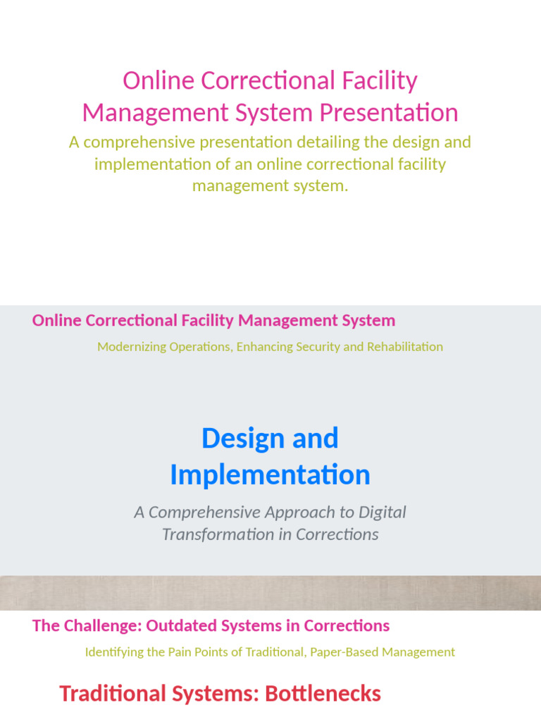Online Correctional Facility Management System Presentation | PDF ...