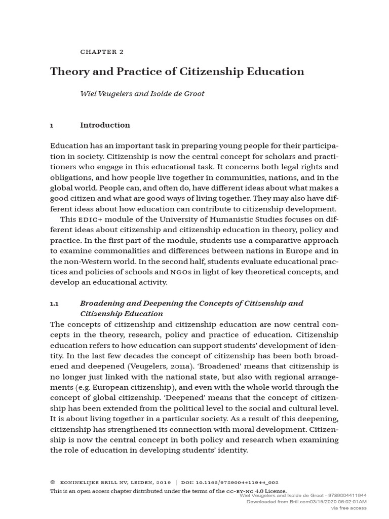 Citizenship Education: Theory and Practice | PDF | Democracy ...