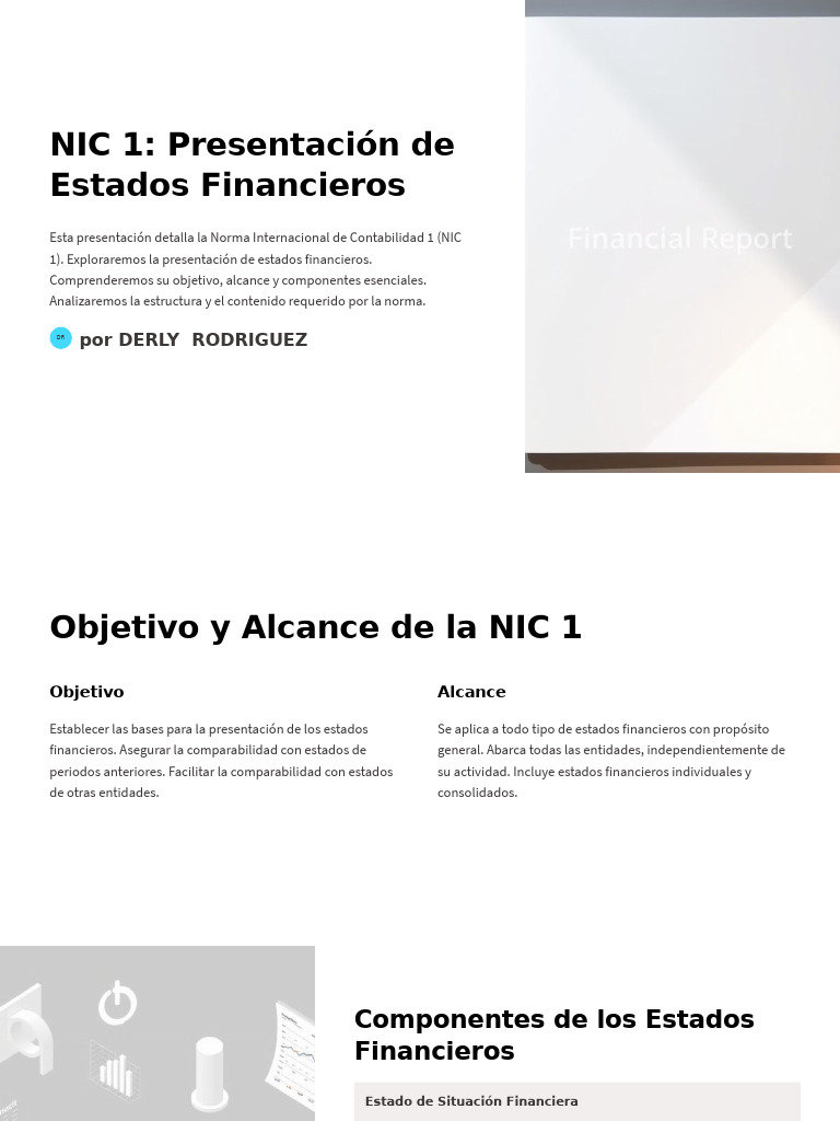 NIC 1 Presentacion de Estados Financieros | PDF | Estado financiero ...
