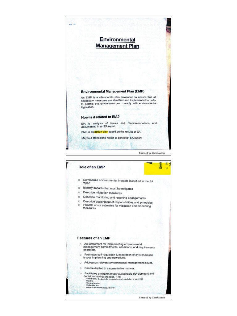 Environmental Management Plan Overview | PDF | N Ox | Climate Change ...