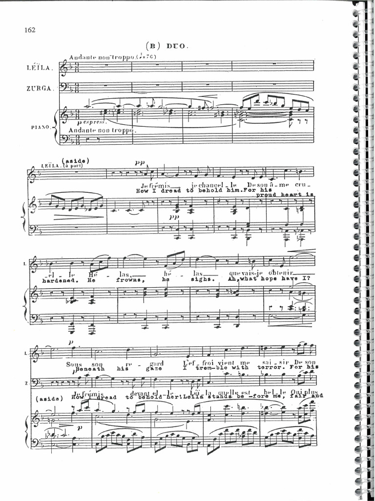 Bizet, Les Pecheurs de Perles Leila, Zurga | PDF