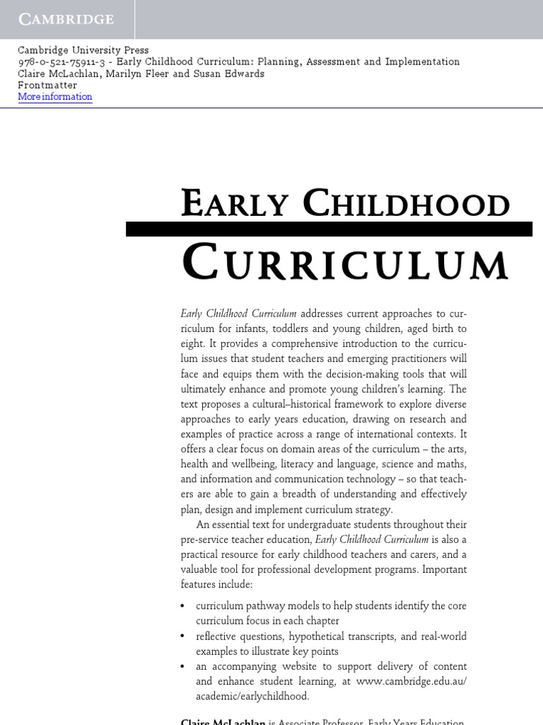 Early Childhood Curriculum | PDF | Curriculum | Early Childhood Education