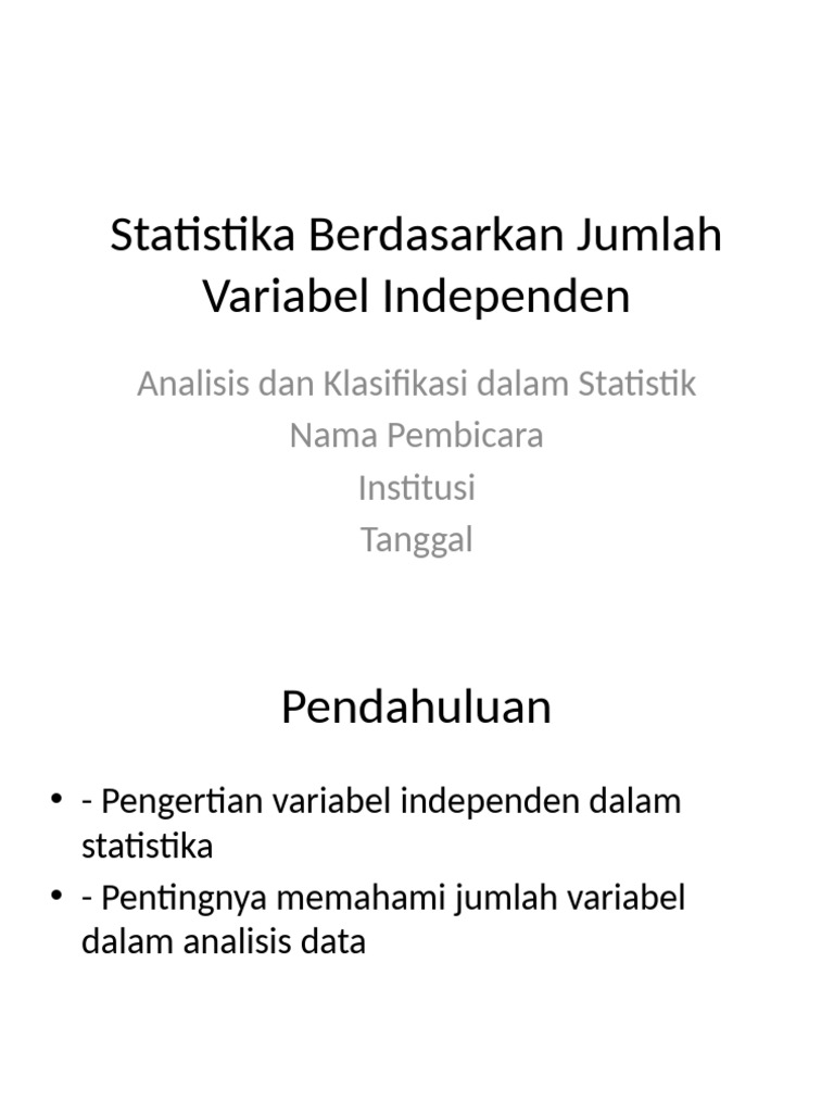Statistika Variabel Independen | PDF