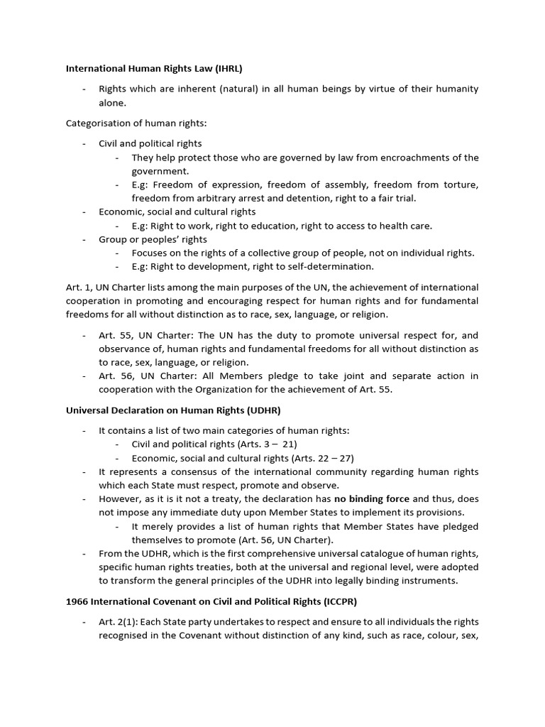 Overview of International Human Rights Law | PDF | Human Rights | Torture