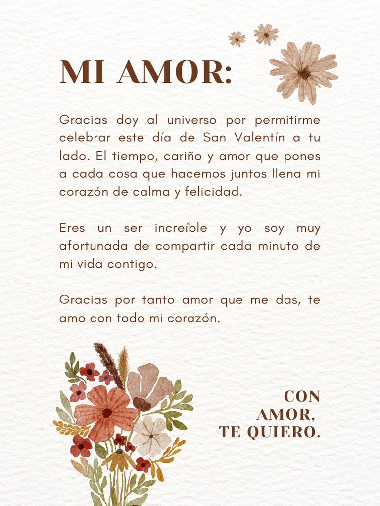 Carta De Amor Para Alguien Especial Pdf