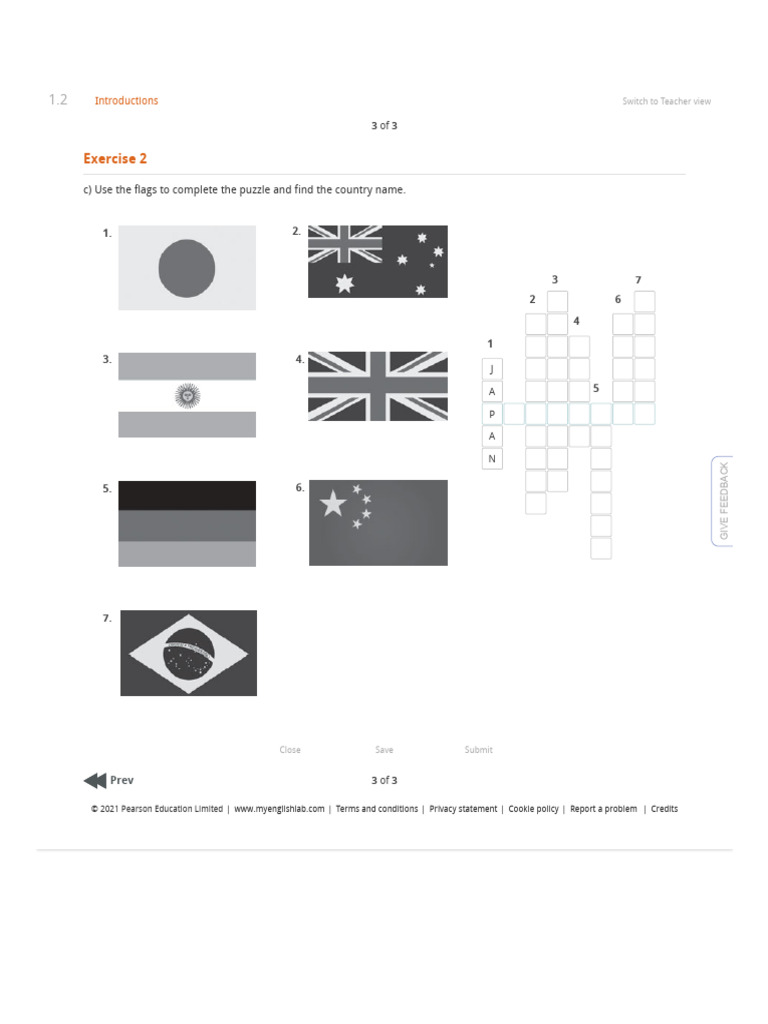 Countries - Ex. 2 C (Unit 1) | PDF