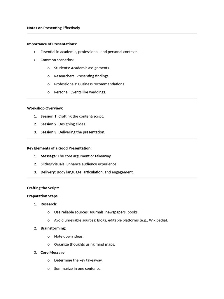 Effective Presentation Techniques Guide | PDF | Cognition | Human ...