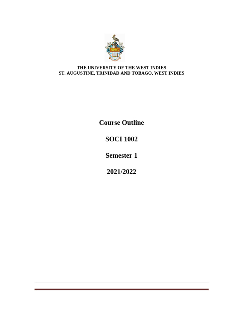 SOCI 1002 Course Outline 2021 | PDF | Sociology | Social Stratification