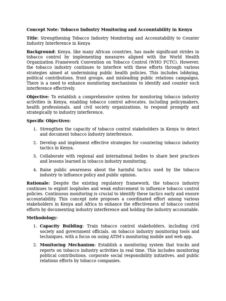 Concept Note and Draft Plan of Action | PDF | Policy | World Health ...