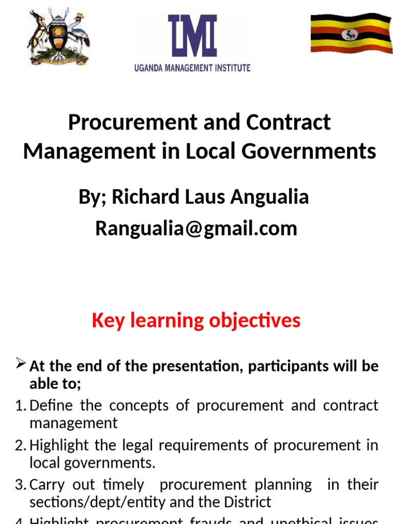 Procurement Contract Mgt Dpam Kla Wkd Pdf Procurement Bankruptcy