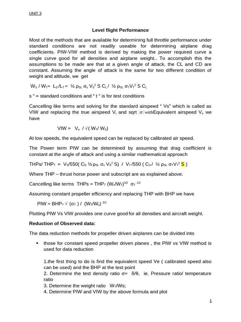 Level Flight Performance | PDF | Jet Engine | Thrust