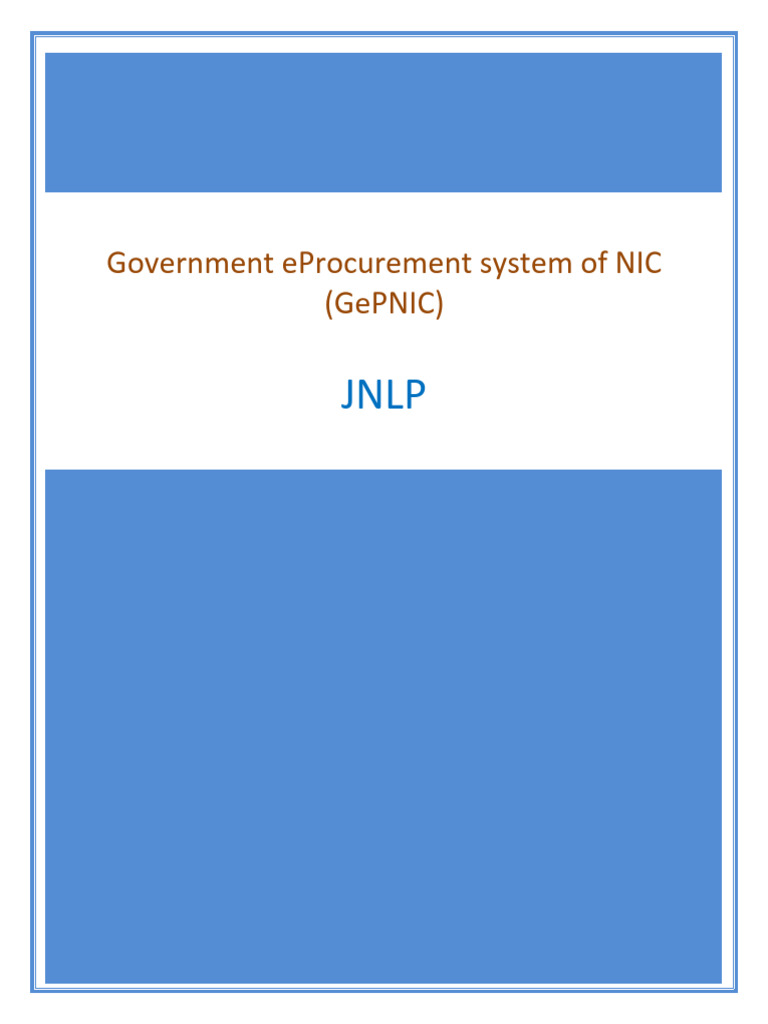 JNLP Usage in NIC eProcurement System | PDF | Encryption | Cryptography