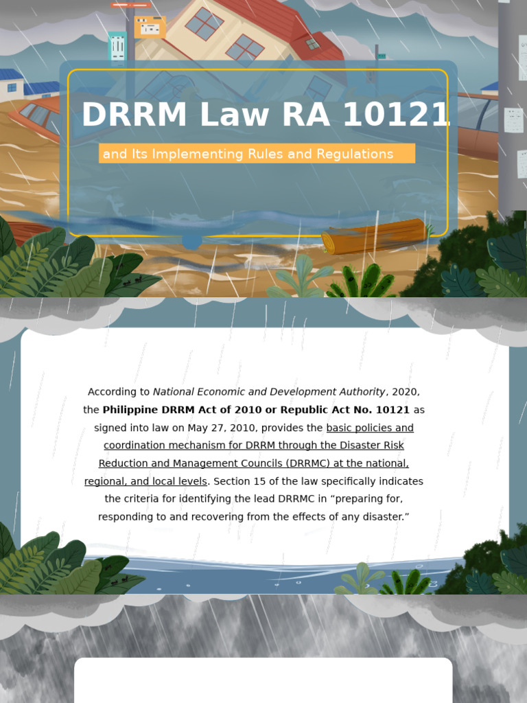 Philippine DRRM Law RA 10121 Overview | PDF | Disaster Risk Reduction ...
