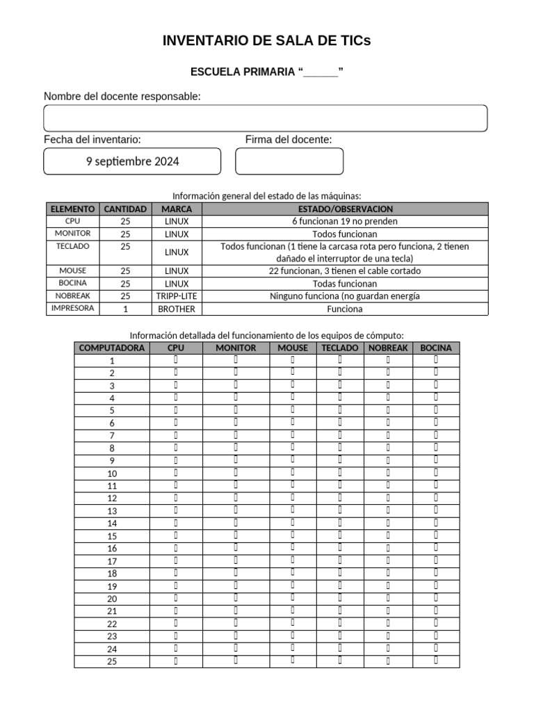 Inventario Tics | PDF | Bienes manufacturados | Informática