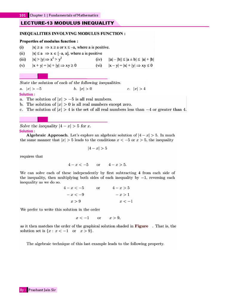 Modulus Inequalities Explained | PDF | Mathematics
