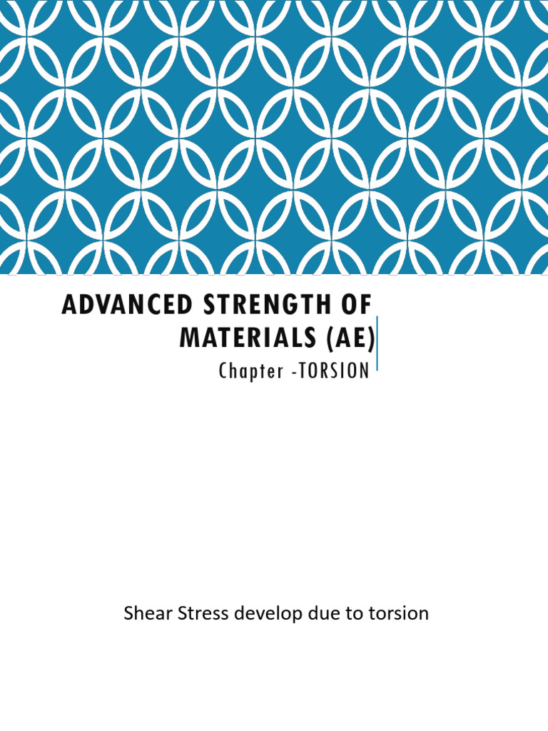TORSION - Part-II - Advance Strength of Materials | PDF | Area | Stress ...