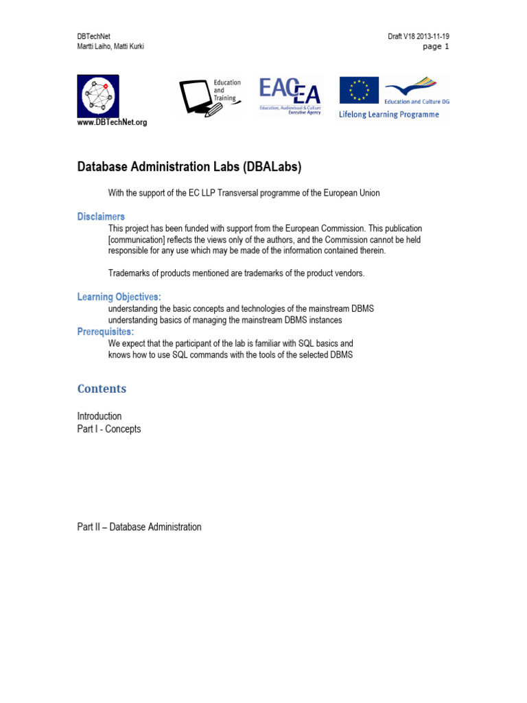 Database Administration Labs Overview | PDF | Databases | Ibm Db2