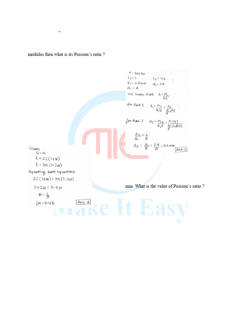 Engineering Exam Prep: Materials | PDF | Young's Modulus | Strength Of ...