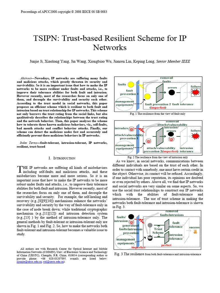 TSIPN Trust-Based Resilient Scheme For IP Networks | PDF | Wireless Ad ...