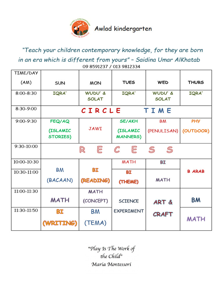 Jadual Program2 Awlad | PDF